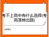 考不上高中有什么选择(考高落榜出路)