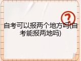 自考可以报两个地方吗(自考能报两地吗)