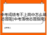 中考成绩考不上高中怎么填志愿呢(中考落榜志愿指南)