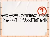 安康宁陕县农业职高学校哪个专业好(宁陕农职好专业)