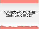 山东省电力学校泰安校区官网(山东电校泰安网)