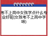 考不上高中女孩学点什么专业好呢(女孩考不上高中学啥)