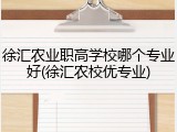 徐汇农业职高学校哪个专业好(徐汇农校优专业)