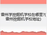 雷州学挖掘机学校在哪里?(雷州挖掘机学校地址)