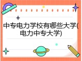 中专电力学校有哪些大学(电力中专大学)
