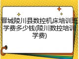 晋城陵川县数控机床培训班学费多少钱(陵川数控培训学费)