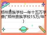 郑州贵族学校一年十五万学费("郑州贵族学校15万/年")