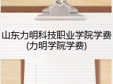 山东力明科技职业学院学费(力明学院学费)