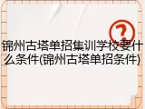 锦州古塔单招集训学校要什么条件(锦州古塔单招条件)