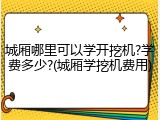 城厢哪里可以学开挖机?学费多少?(城厢学挖机费用)
