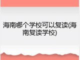 海南哪个学校可以复读(海南复读学校)