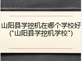 山阳县学挖机在哪个学校好("山阳县学挖机学校")