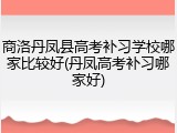 商洛丹凤县高考补习学校哪家比较好(丹凤高考补习哪家好)