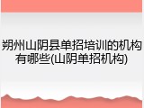 朔州山阴县单招培训的机构有哪些(山阴单招机构)
