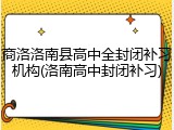 商洛洛南县高中全封闭补习机构(洛南高中封闭补习)