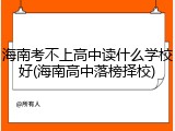 海南考不上高中读什么学校好(海南高中落榜择校)
