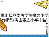 佛山私立贵族学校排名小学有哪些(佛山贵族小学排名)