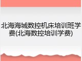北海海城数控机床培训班学费(北海数控培训学费)
