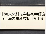 上海未来科技学校初中好么(上海未来科技初中好吗)