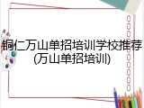 铜仁万山单招培训学校推荐(万山单招培训)