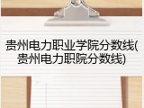 贵州电力职业学院分数线(贵州电力职院分数线)