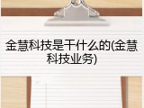 金慧科技是干什么的(金慧科技业务)