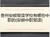 贵州安顺复读学校有哪些中职的(安顺中职复读)