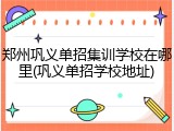 郑州巩义单招集训学校在哪里(巩义单招学校地址)