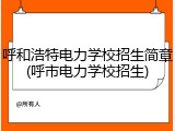 呼和浩特电力学校招生简章(呼市电力学校招生)