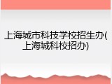 上海城市科技学校招生办(上海城科校招办)