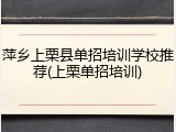 萍乡上栗县单招培训学校推荐(上栗单招培训)