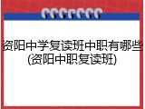 资阳中学复读班中职有哪些(资阳中职复读班)