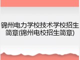 锦州电力学校技术学校招生简章(锦州电校招生简章)