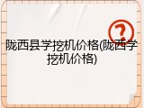 陇西县学挖机价格(陇西学挖机价格)