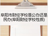 阜阳市财经学校是公办还是民办(阜阳财经学校性质)