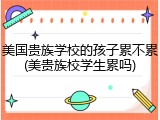 美国贵族学校的孩子累不累(美贵族校学生累吗)