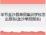 毕节金沙县单招集训学校怎么报名(金沙单招报名)