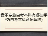 音乐专业自考本科有哪些学校(自考本科音乐院校)