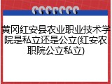 黄冈红安县农业职业技术学院是私立还是公立(红安农职院公立私立)