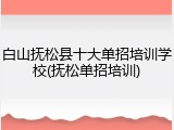 白山抚松县十大单招培训学校(抚松单招培训)