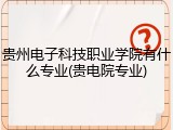 贵州电子科技职业学院有什么专业(贵电院专业)