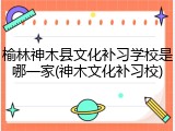 榆林神木县文化补习学校是哪一家(神木文化补习校)
