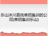 乐山沐川县找单招集训的公司(单招集训乐山)