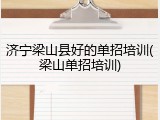 济宁梁山县好的单招培训(梁山单招培训)