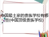 中国最土豪的贵族学校有哪些(中国顶级贵族学校)