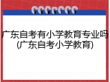 广东自考有小学教育专业吗(广东自考小学教育)