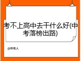 考不上高中去干什么好(中考落榜出路)