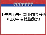 中专电力专业就业前景分析(电力中专就业前景)
