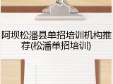 阿坝松潘县单招培训机构推荐(松潘单招培训)