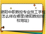 德阳中职数控专业技工学校怎么样在哪里(德阳数控技校地址)